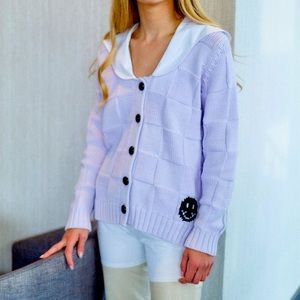 Ganni smiley lavender sweater small
